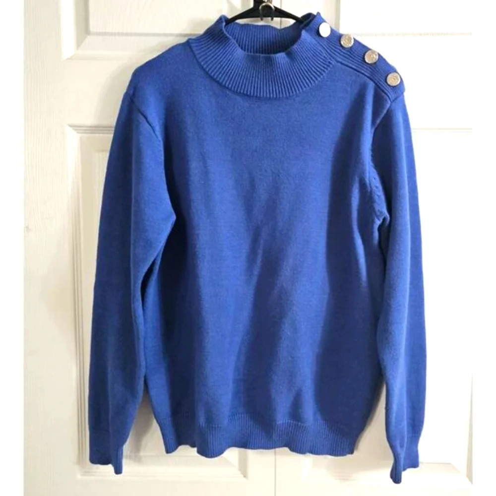 Kirundo Women's Sweater Small Blue‎ Tight Knit Classic Office